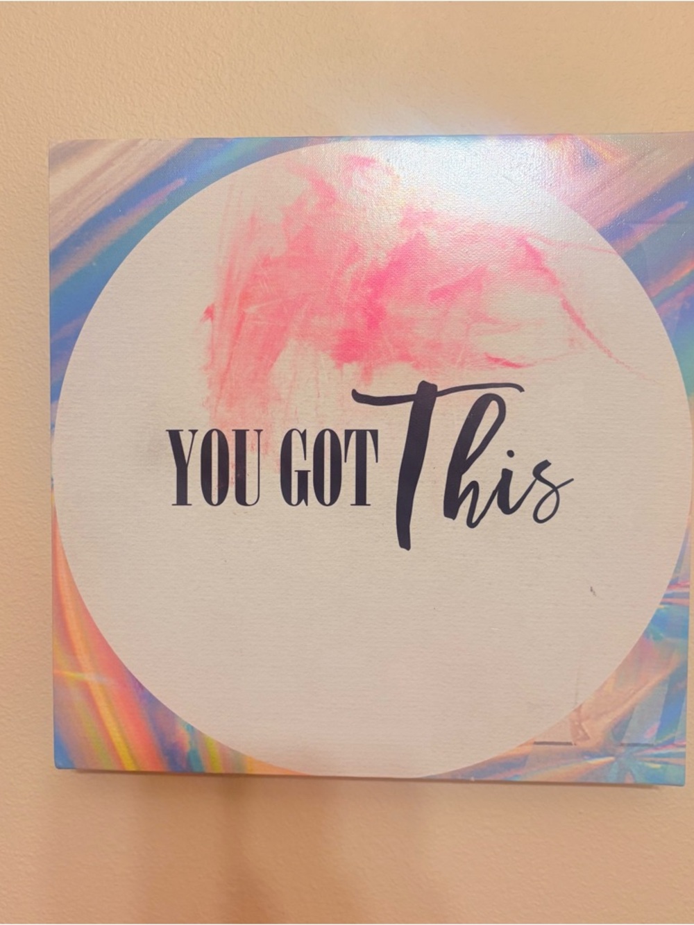 Motivational Pastel Wall Art "You Got This" - Pink Accent